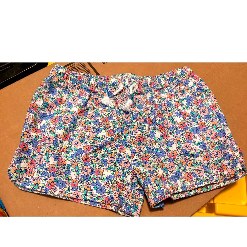 OshKosh B'gosh Floral Shorts Kids Size 10 Multicolor Good Linen Blend Tassels